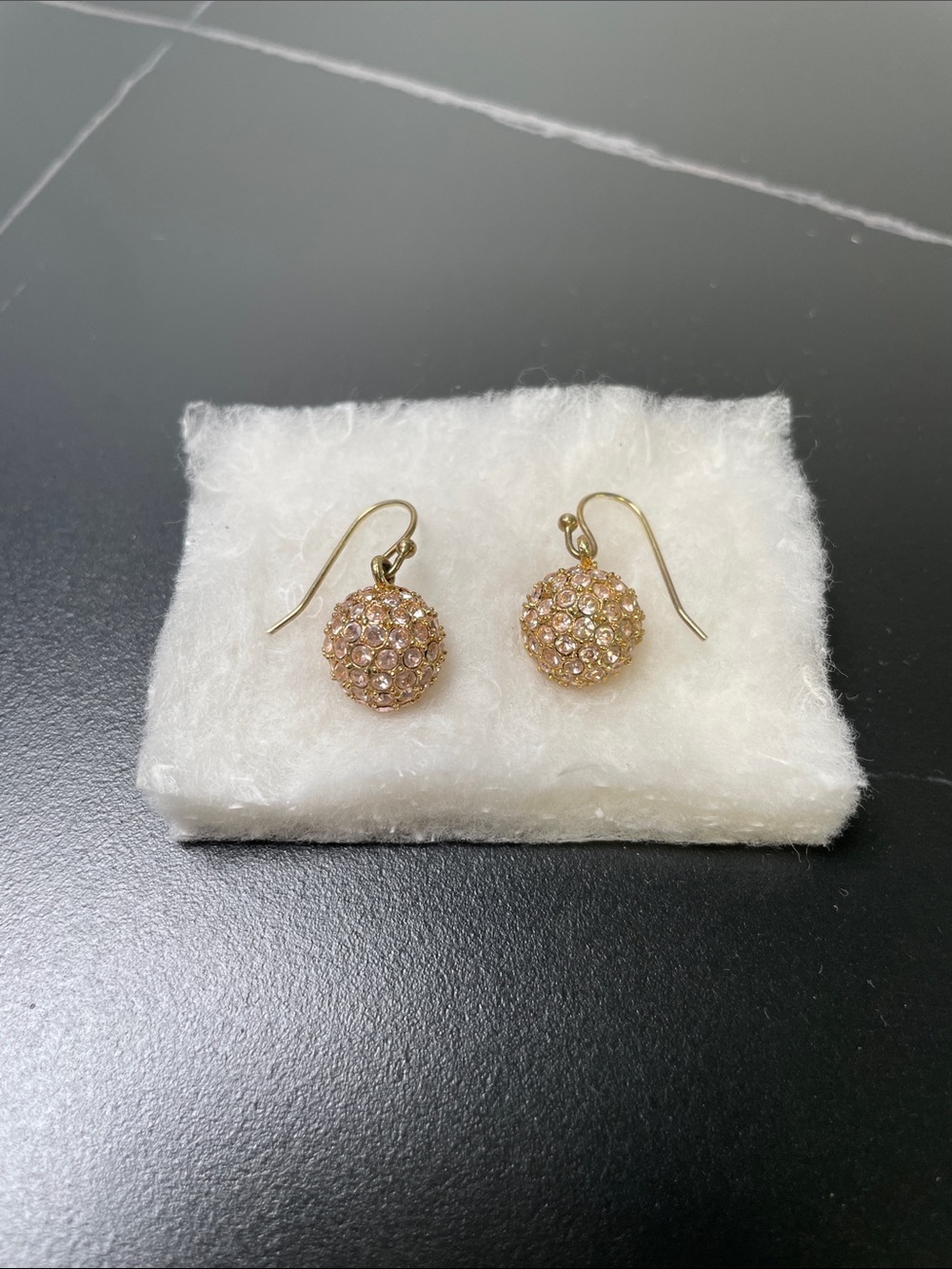 SPARKLING PAV’E CRYSTAL BALL EARRINGS FTL-09-112
